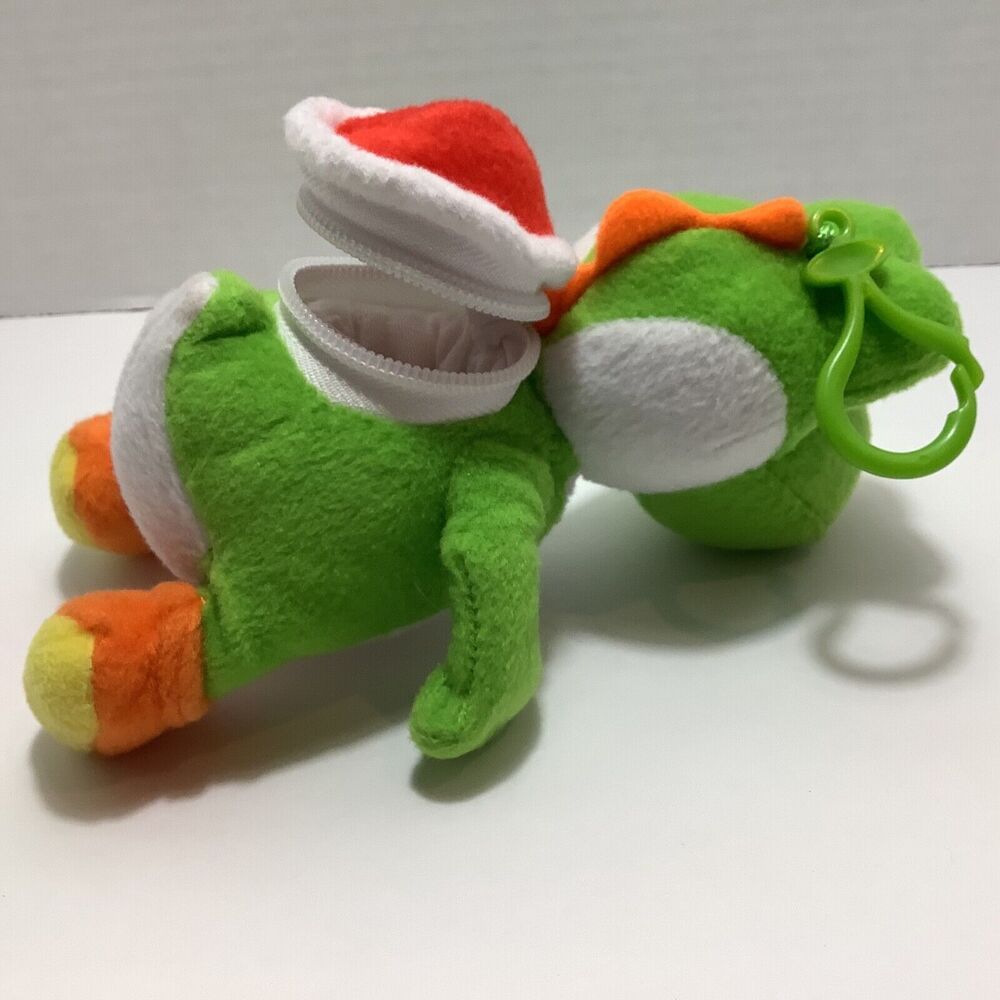 Yoshi 7" Nintendo Stuffed Green Plush Animal Toy Backpack Zipper Clip - Picture 5 of 8